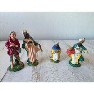 Vintage Italy Nativity three wise men Shepherd village Italian Xmas decor